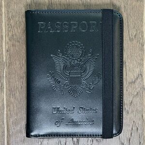NEW! Black USA Passport Holder and Wallet with RFID, Air Tag Slot, Pen
